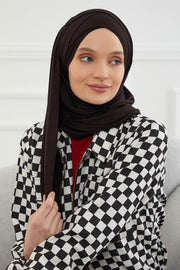 95% Cotton Adjustable Hijab Shawl, Easy to Wear Shawl Head Scarf for Women for Everyday Elegance, Instant Shawl for Modest Fashion,CPS-31 Black