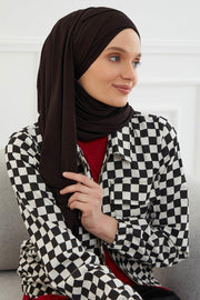 95% Cotton Adjustable Hijab Shawl, Easy to Wear Shawl Head Scarf for Women for Everyday Elegance, Instant Shawl for Modest Fashion,CPS-31 Black