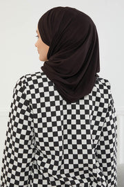 95% Cotton Adjustable Hijab Shawl, Easy to Wear Shawl Head Scarf for Women for Everyday Elegance, Instant Shawl for Modest Fashion,CPS-31 Black