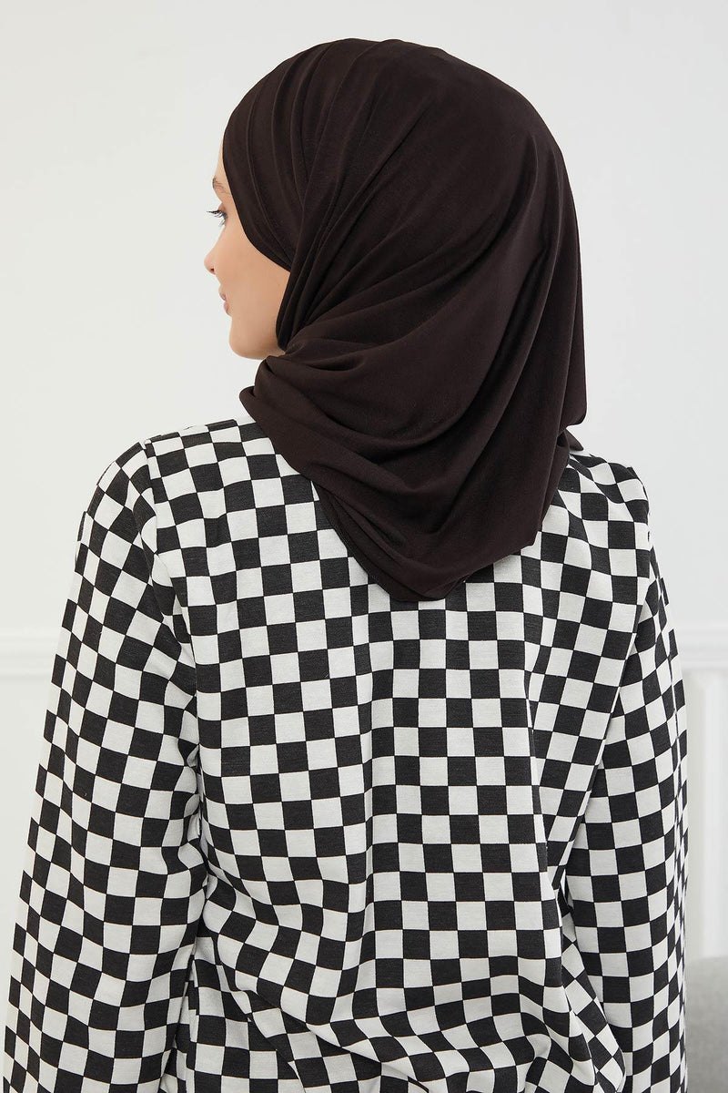 95% Cotton Adjustable Hijab Shawl, Easy to Wear Shawl Head Scarf for Women for Everyday Elegance, Instant Shawl for Modest Fashion,CPS-31 Black