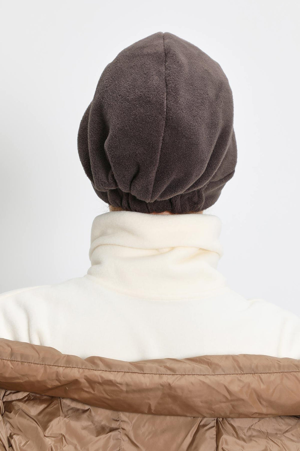 Women's Winter Fleece Visor Cap Turban, Visored Fleece Turban Hat for Women, Warm and Elegant Winter Cap,B-73PL Smoky Gray