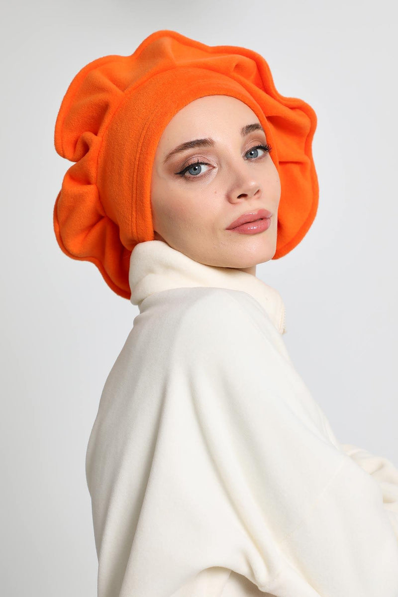 French Artist Style Winter Cap, Chic Fleece Turban Beret, Women's Warm Painter-Style Winter Hat, Elegant Winter Headwear,B-79PL