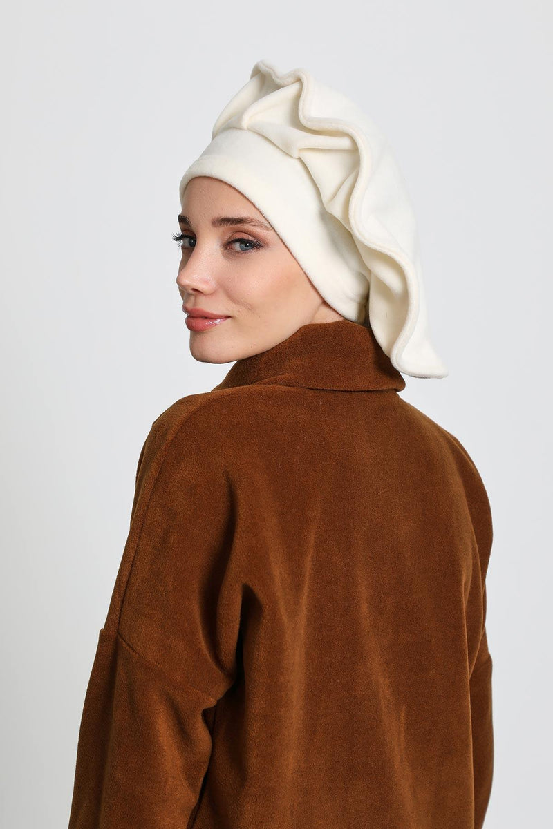 French Artist Style Winter Cap, Chic Fleece Turban Beret, Women's Warm Painter-Style Winter Hat, Elegant Winter Headwear,B-79PL