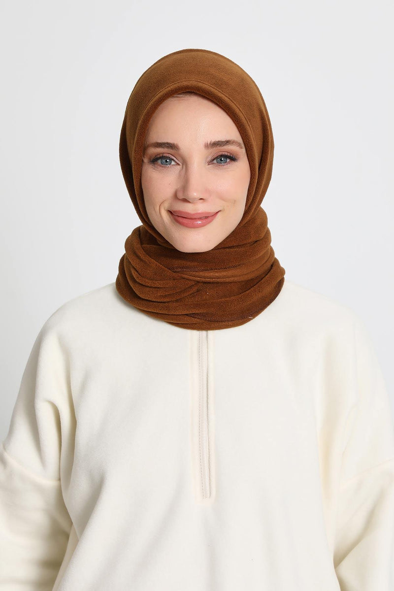 Women's Windproof Fleece Hooded Scarf with Neck Warmer, Cozy Winter Hat and Scarf Combo, All-in-One Winter Wrap,B-85PL
