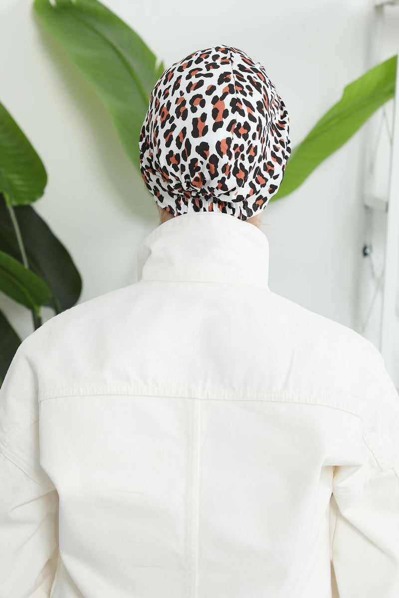 Printed Cotton Visor Women Turban Hat, Sun Protective Newsboy Hat for Women, 95% Cotton Plain Casual Hijab Bonnet Chemo Cap,B-73YD