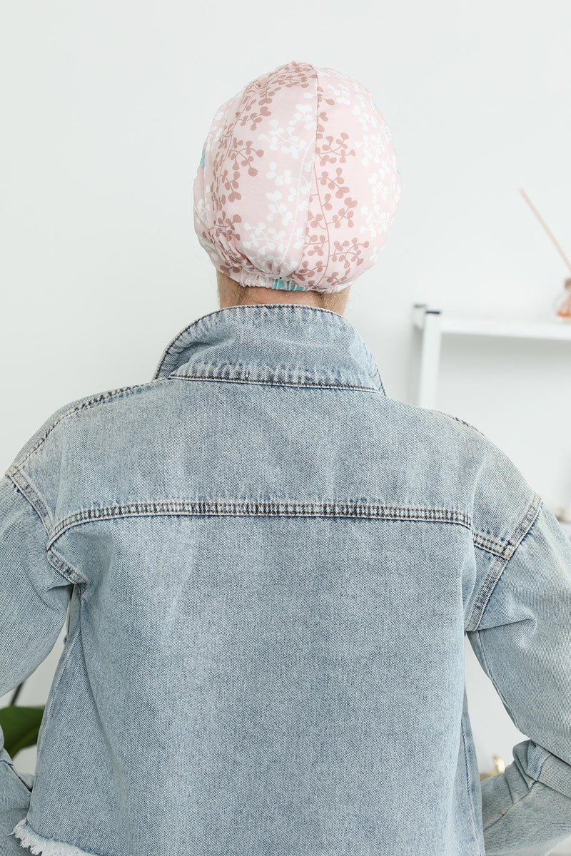 Printed Cotton Visor Women Turban Hat, Sun Protective Newsboy Hat for Women, 95% Cotton Plain Casual Hijab Bonnet Chemo Cap,B-73YD