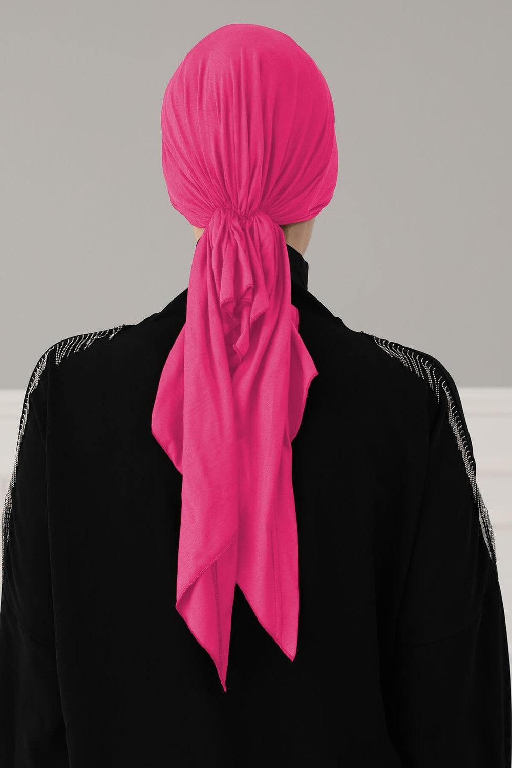 Simple Pre-Tied Turban Bonnet for Women, Easy Wear Chemo Headwear for Cancer Patients, Soft and Breathable Cotton Headwrap,B-47 Fuchsia