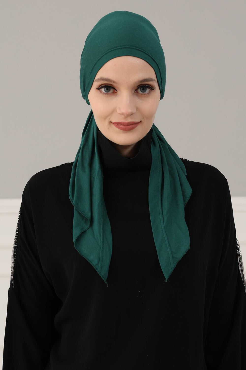 Simple Pre-Tied Turban Bonnet for Women, Easy Wear Chemo Headwear for Cancer Patients, Soft and Breathable Cotton Headwrap,B-47 Green