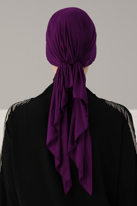 باندانا قطنية قابلة للتعديل للنساء، غطاء رأس مرن، غطاء رأس كامل عالي الجودة، حجاب إسلامي بلون سادة، B-47