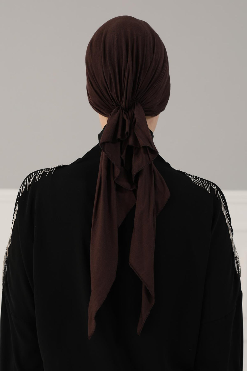 Simple Pre-Tied Turban Bonnet for Women, Easy Wear Chemo Headwear for Cancer Patients, Soft and Breathable Cotton Headwrap,B-47 Brown