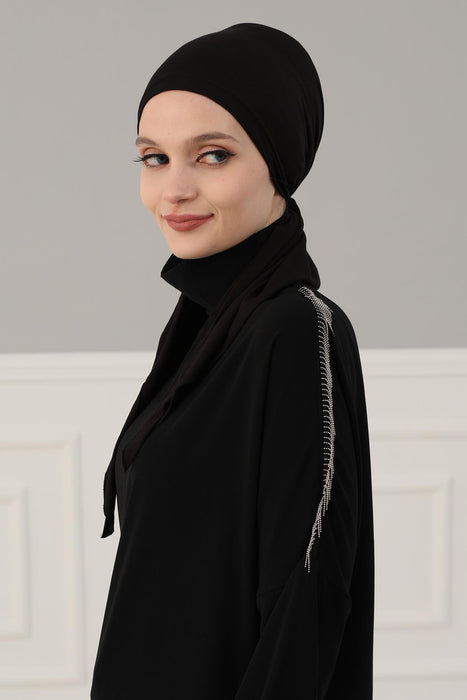 Adjustable Cotton Bandana for Women, Flexible Bandana Headwear, High Quality Full Head Covering Headscarf, Plain Colour Muslim Hijab,B-47
