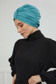 Sun Protective Aerobin Bonnet Cap for Women, Stylish & Flexible Wrinkle-Resistant Instant Turban, Comfortable Chemo Headwear for Women,B-69 Mint Green