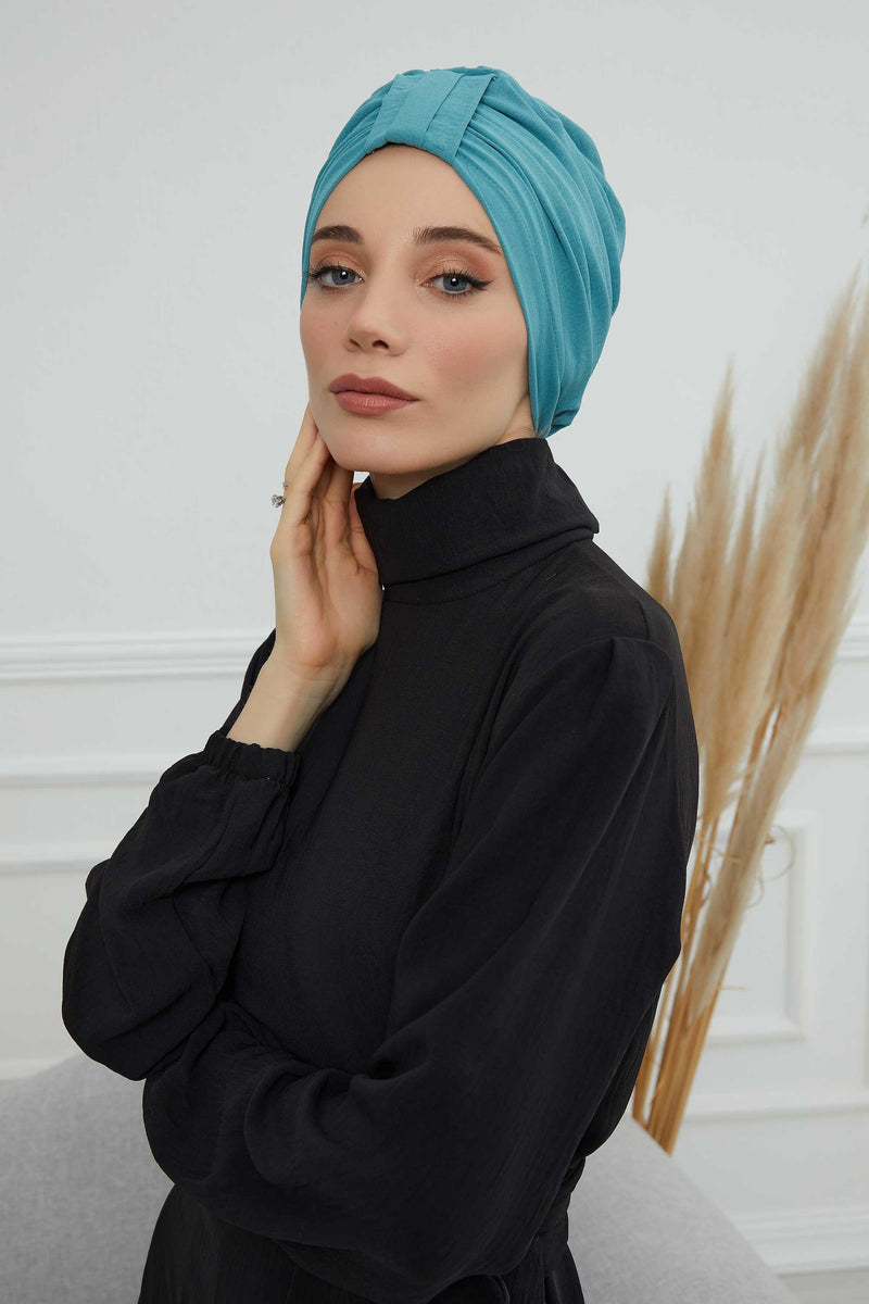 Sun Protective Aerobin Bonnet Cap for Women, Stylish & Flexible Wrinkle-Resistant Instant Turban, Comfortable Chemo Headwear for Women,B-69 Mint Green