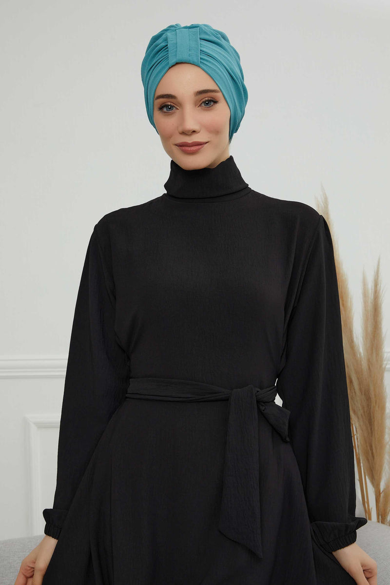 Sun Protective Aerobin Bonnet Cap for Women, Stylish & Flexible Wrinkle-Resistant Instant Turban, Comfortable Chemo Headwear for Women,B-69 Mint Green