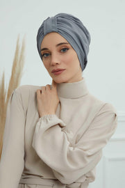 Sun Protective Aerobin Bonnet Cap for Women, Stylish & Flexible Wrinkle-Resistant Instant Turban, Comfortable Chemo Headwear for Women,B-69 Grey