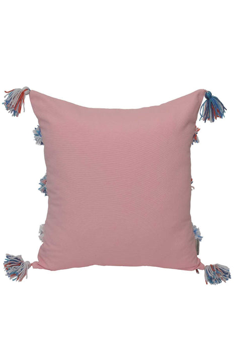 Aisha s Design Boho Decorative Hand-Woven Fringed Canvas Throw Pillow Covers Tufted Pillow Covers, Farmhouse Square Fringed Pillow Cases,K-119