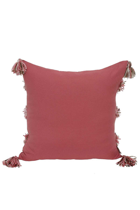 Aisha s Design Boho Decorative Hand-Woven Fringed Canvas Throw Pillow Covers Tufted Pillow Covers, Farmhouse Square Fringed Pillow Cases,K-119
