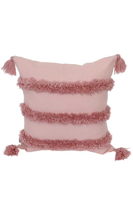 Aisha s Design Boho Decorative Hand-Woven Fringed Canvas Throw Pillow Covers Tufted Pillow Covers, Farmhouse Square Fringed Pillow Cases,K-119