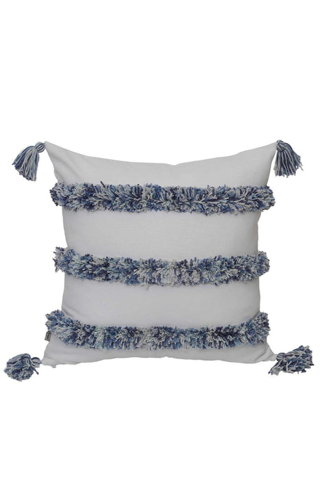 Aisha s Design Boho Decorative Hand-Woven Fringed Canvas Throw Pillow Covers Tufted Pillow Covers, Farmhouse Square Fringed Pillow Cases,K-119