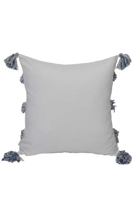 Aisha s Design Boho Decorative Hand-Woven Fringed Canvas Throw Pillow Covers Tufted Pillow Covers, Farmhouse Square Fringed Pillow Cases,K-119