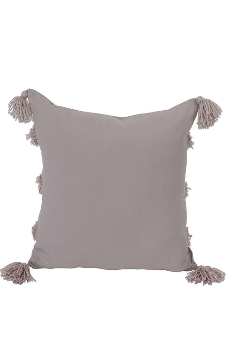 Aisha s Design Boho Decorative Hand-Woven Fringed Canvas Throw Pillow Covers Tufted Pillow Covers, Farmhouse Square Fringed Pillow Cases,K-119