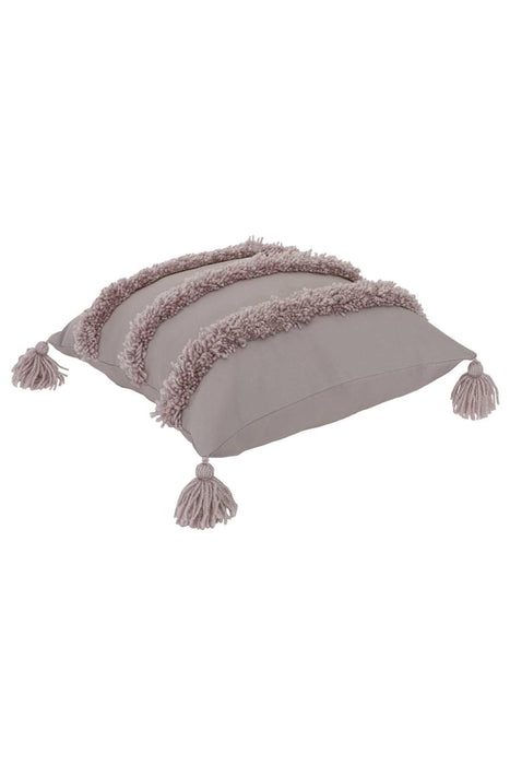 Aisha s Design Boho Decorative Hand-Woven Fringed Canvas Throw Pillow Covers Tufted Pillow Covers, Farmhouse Square Fringed Pillow Cases,K-119