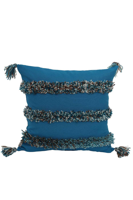 Aisha s Design Boho Decorative Hand-Woven Fringed Canvas Throw Pillow Covers Tufted Pillow Covers, Farmhouse Square Fringed Pillow Cases,K-119