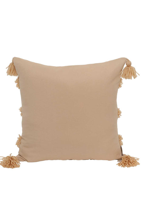 Aisha s Design Boho Decorative Hand-Woven Fringed Canvas Throw Pillow Covers Tufted Pillow Covers, Farmhouse Square Fringed Pillow Cases,K-119