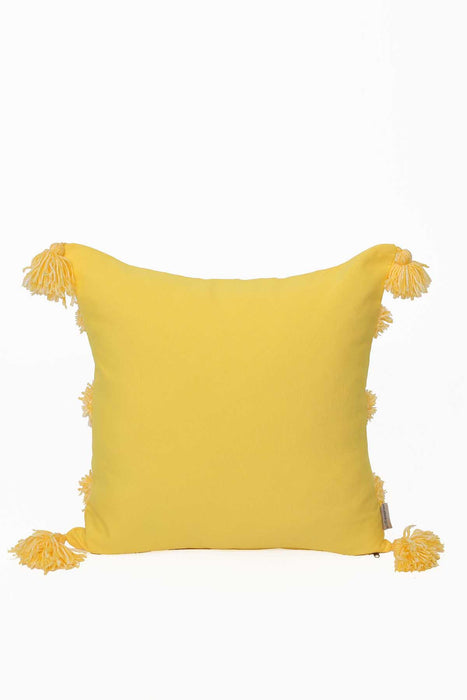 Aisha s Design Boho Decorative Hand-Woven Fringed Canvas Throw Pillow Covers Tufted Pillow Covers, Farmhouse Square Fringed Pillow Cases,K-119