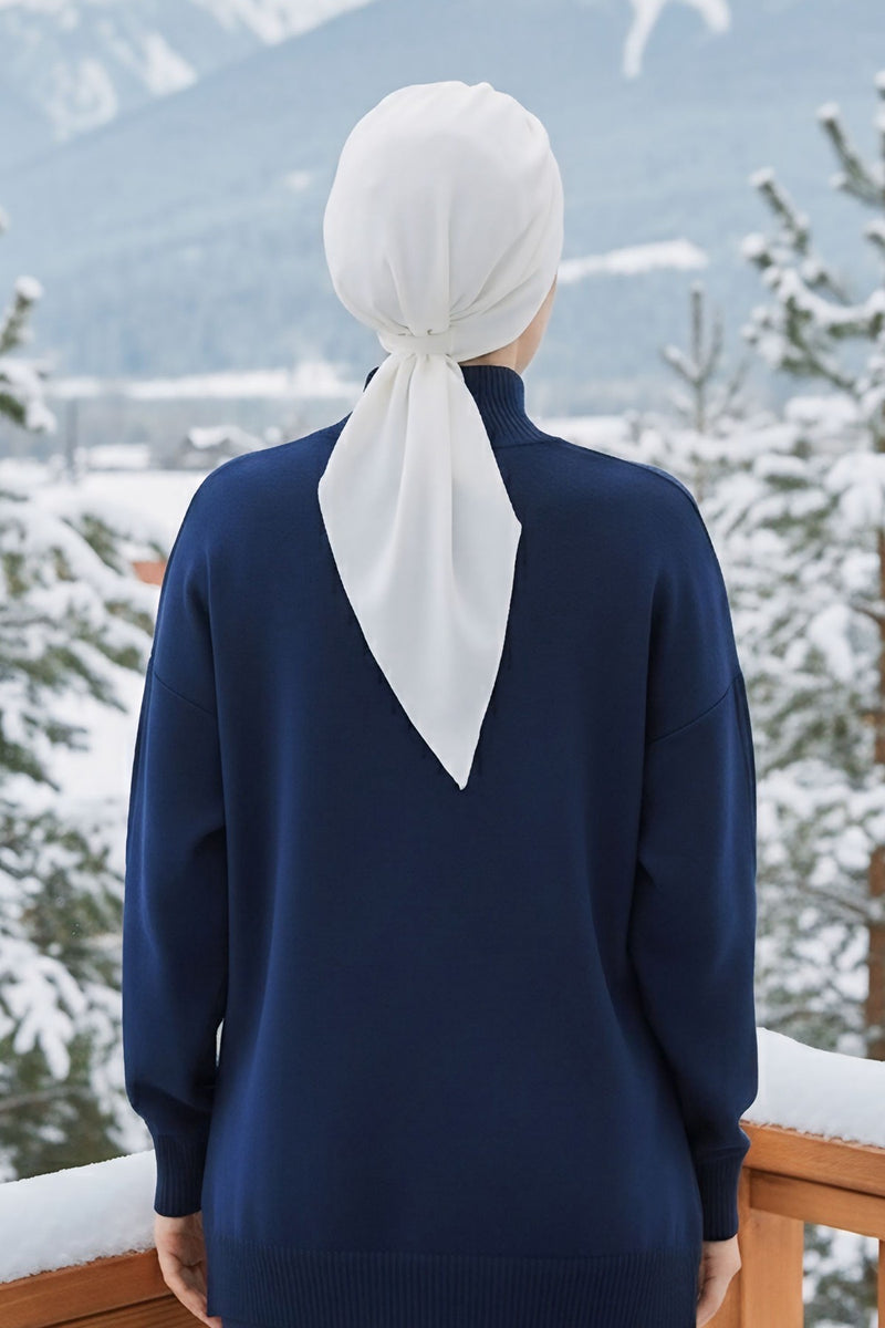 All Seasons Instant Turban Headscarf for Women, Stretchy Double Face Fabric Hijab Cap, Ready to Wear One Size Modest Headwrap,B-49O