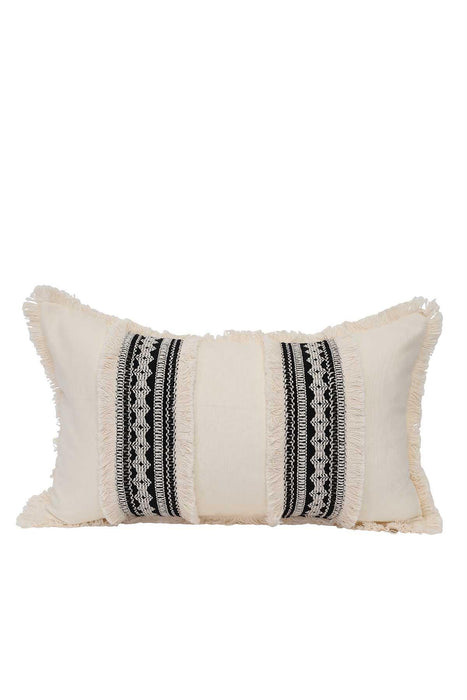 Boho Cotton Lumbar Pillow Cover with Beautiful Motifs, 20x12 Rectangle Traditional Anatolian Design Handmade Pillow Cover for Couch,K-169