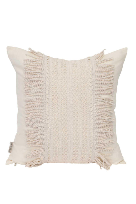 Boho Decorative Cotton Fringed Canvas Throw Pillow Covers 45 x 45 cm (18 x 18 inch) Tufted Pillow Covers,,K-167