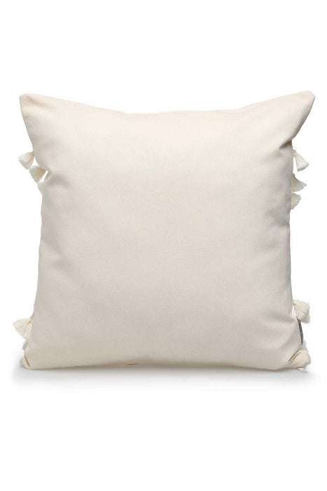 Boho Decorative Duck Fabric Throw Pillow Cover with Handmade Tassels 45 x 45 cm Handicraft Traverse Design Square Cushion Cover K-201,K-201