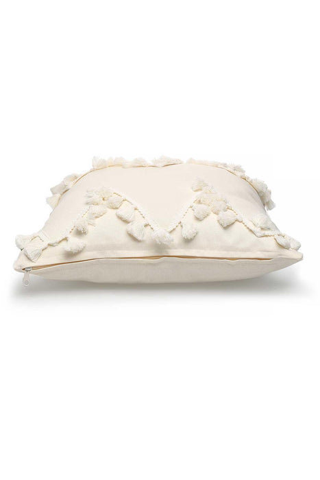 Boho Decorative Duck Fabric Throw Pillow Cover with Handmade Tassels 45 x 45 cm (18 x 18 inch) Handicraft Traverse Design Square Cushion Cover K-201,K-201