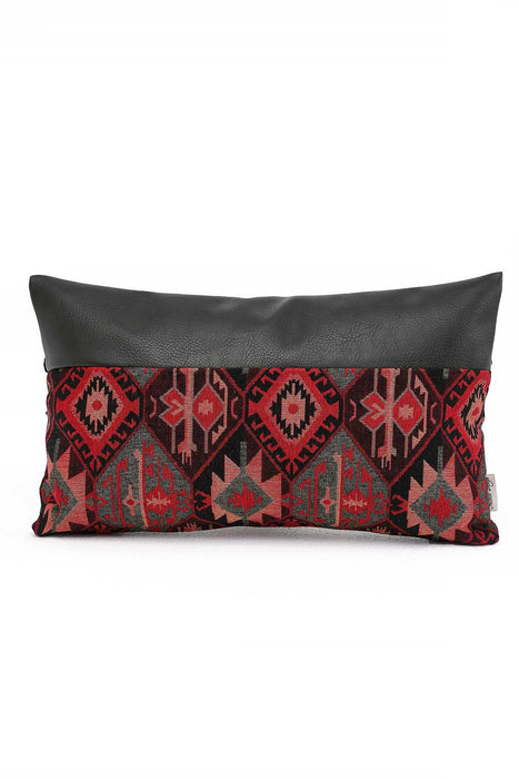 Boho Decorative Fringed 1st Quality Faux Leather Pillow Cover with Tassels 30 x 50 cm (12 x 20 inch),K-207