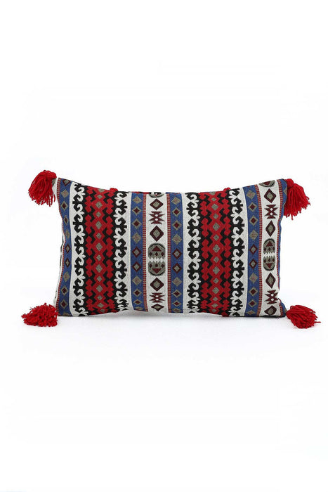 Boho Decorative Fringed 1st Quality Faux Leather Pillow Cover with Tassels 30 x 50 cm (12 x 20 inch),K-214