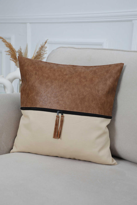 Boho Decorative Knitting Work Cotton Throw Pillow Covers with Tassels 45 x 45 cm (18 x 18 inch) Cushion Covers Farmhouse Pillow Covers,K-255