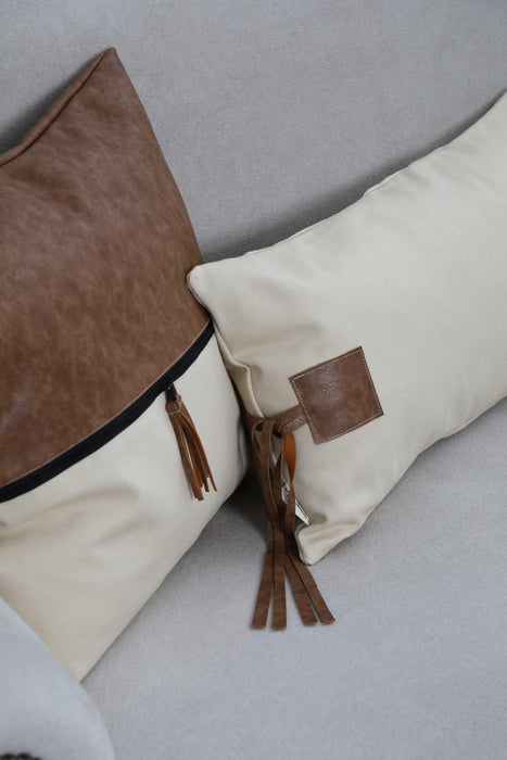 Boho Decorative Knitting Work Cotton Throw Pillow Covers with Tassels 45 x 45 cm (18 x 18 inch) Cushion Covers Farmhouse Pillow Covers,K-255