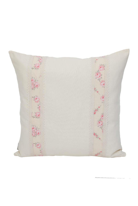 Boho Decorative Linen Texture Throw Pillow Case Square 18 x 18 inch Handicraft Trimmed Farmhouse Square Trimmed Cushion Cover for,K-186