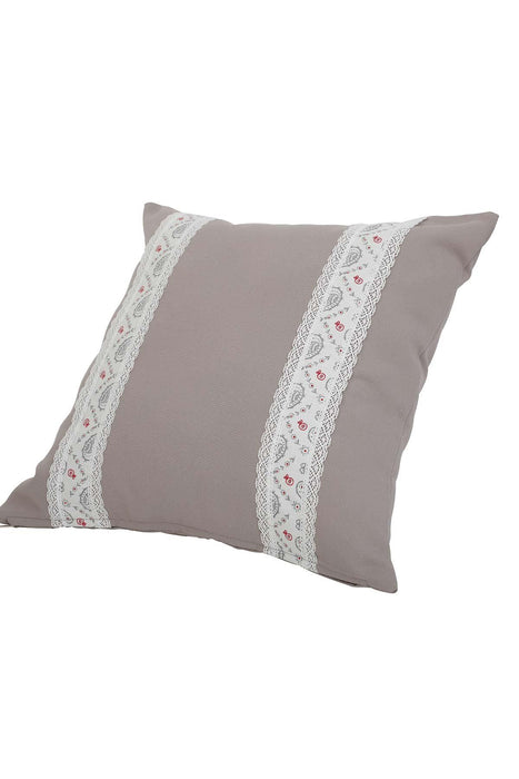 Boho Decorative Linen Texture Throw Pillow Case Square 18 x 18 inch Handicraft Trimmed Farmhouse Square Trimmed Cushion Cover for,K-186