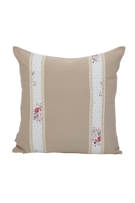 Boho Decorative Linen Texture Throw Pillow Case Square 18 x 18 inch Handicraft Trimmed Farmhouse Square Trimmed Cushion Cover for,K-186