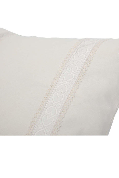 Boho Decorative Linen Texture Throw Pillow Case Square 18 x 18 inch Handicraft Trimmed Farmhouse Square Trimmed Cushion Cover for,K-187