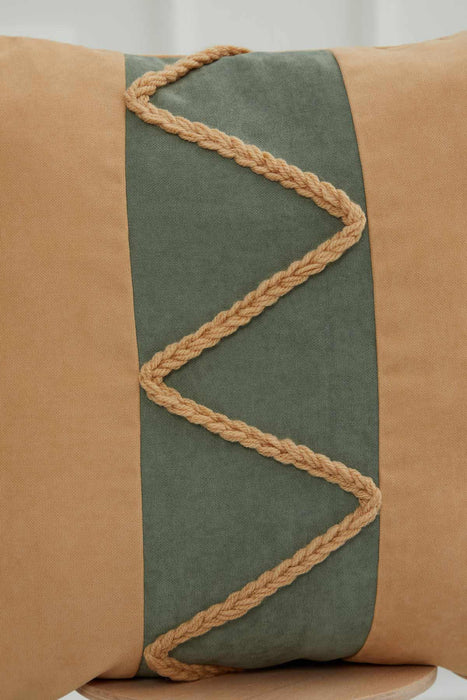 غطاء وسادة من نسيج الكتان المزخرف من Boho مقاس 18 × 18 بوصة بتصميم عصري مصنوع يدويًا في المزرعة لتزيين غرفة المعيشة، K-220