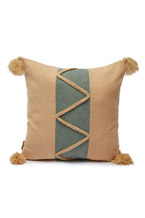 غطاء وسادة من نسيج الكتان المزخرف من Boho مقاس 18 × 18 بوصة بتصميم عصري مصنوع يدويًا في المزرعة لتزيين غرفة المعيشة، K-220