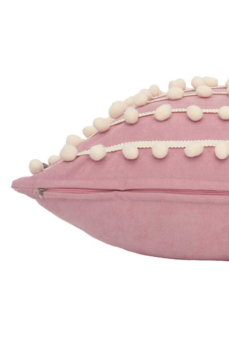 Pom-poms Galore Dekorativer Kissenbezug, 18x18 Zoll Strickstoff Dekorativer Kissenbezug für moderne Wohnzimmer, K-141