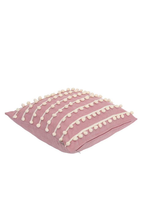 Pom-poms Galore Dekorativer Kissenbezug, 18x18 Zoll Strickstoff Dekorativer Kissenbezug für moderne Wohnzimmer, K-141