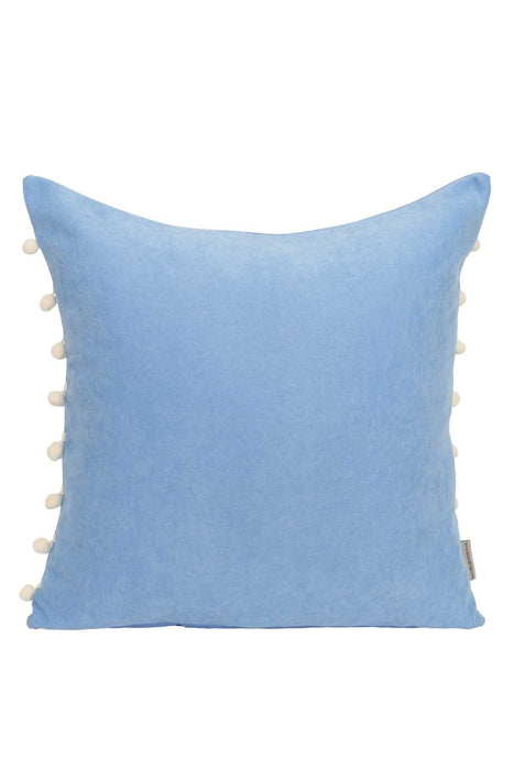 Pom-poms Galore Dekorativer Kissenbezug, 18x18 Zoll Strickstoff Dekorativer Kissenbezug für moderne Wohnzimmer, K-141