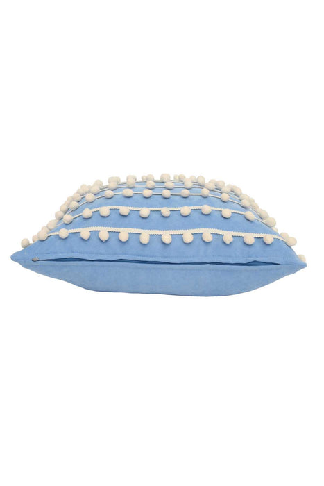 Pom-poms Galore Dekorativer Kissenbezug, 18x18 Zoll Strickstoff Dekorativer Kissenbezug für moderne Wohnzimmer, K-141