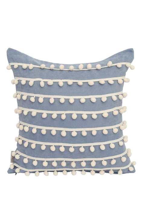 Pom-poms Galore Dekorativer Kissenbezug, 18x18 Zoll Strickstoff Dekorativer Kissenbezug für moderne Wohnzimmer, K-141