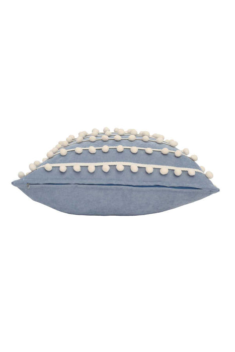Pom-poms Galore Dekorativer Kissenbezug, 18x18 Zoll Strickstoff Dekorativer Kissenbezug für moderne Wohnzimmer, K-141